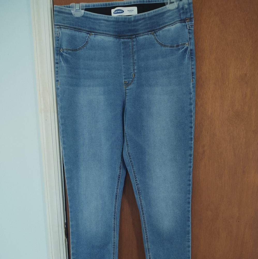 Old Navy rockstar skinny jeans elastic waist sz 8